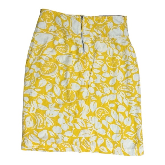 Anthropologie 52 Conversations Colloquial Yellow Button Front Pencil Skirt Sz 12 - Picture 6 of 9